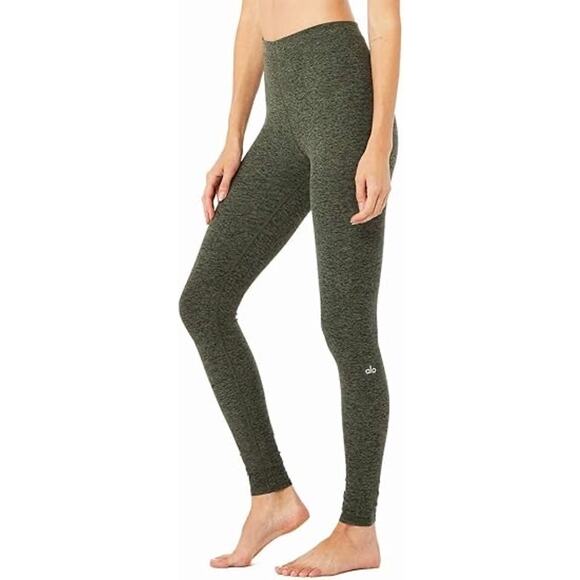 ALO Yoga Pants - Alo Yoga Green Mid Rise Activewear Athletic Fitness Ankle Leggings Pants Sz XS